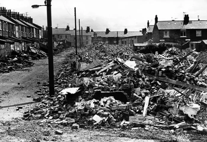 Framed Print : Some streets being demolished in Carlin How in a clearance area earmarked by Langbaurgh Framed Print : Some streets being demolished in Carlin How in a clearance area earmarked by Langbaurgh
