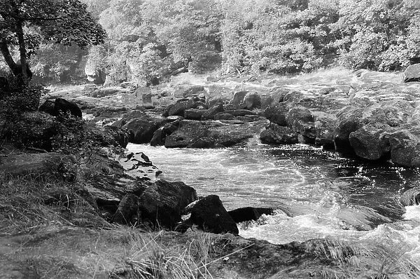 The Strid in the Bolton Abbey estate in Wharfedale in North Yorkshire, circa 1970