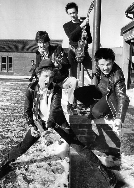Striking a pose - Longbenton High School new wave band The Condemned (left to right