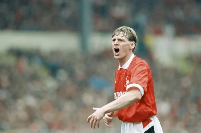 Framed Print : Stuart Pearce Nottingham Forest Player Captain May 1991 shouting out instructions to