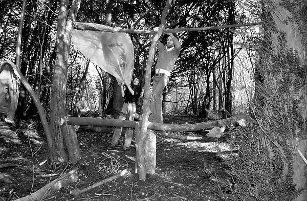 Students build cabin. February 1975 75-00876