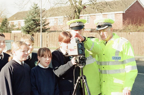 Students from Our Lady and St Bede School, Stockton, pictured with Police Officers