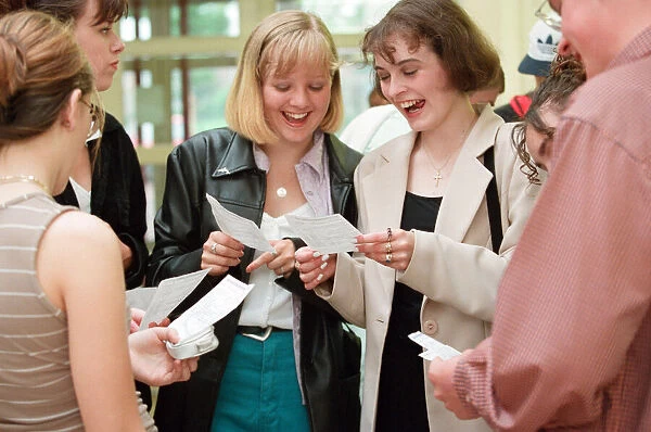 Students receiving their GCSE results at Blakelaw School. 21st August 1997