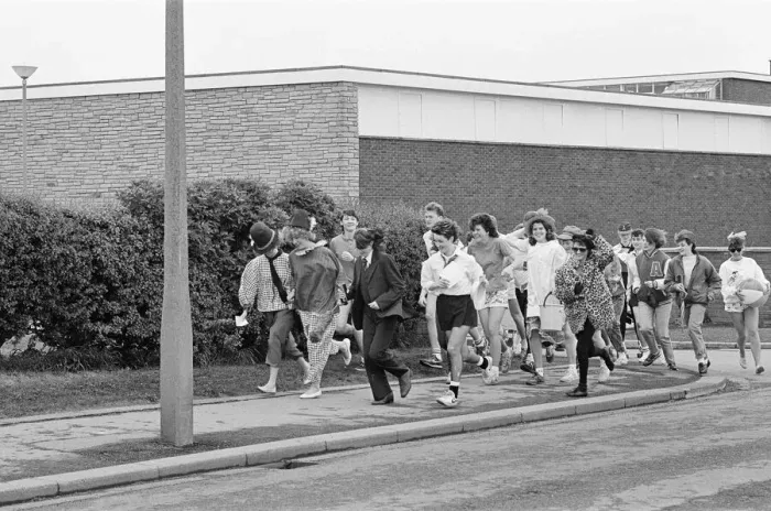 Framed Print : Students from St Marys Sixth Form College, Middlesbrough, take part in fun run Framed Print : Students from St Marys Sixth Form College, Middlesbrough, take part in fun run