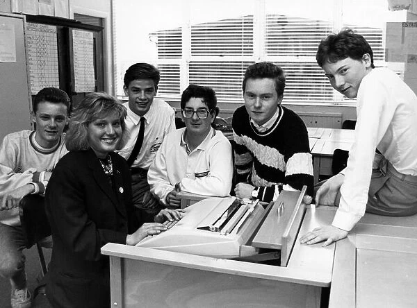 Students from St Marys Sixth Form College, Middlesbrough, 4th October 1988