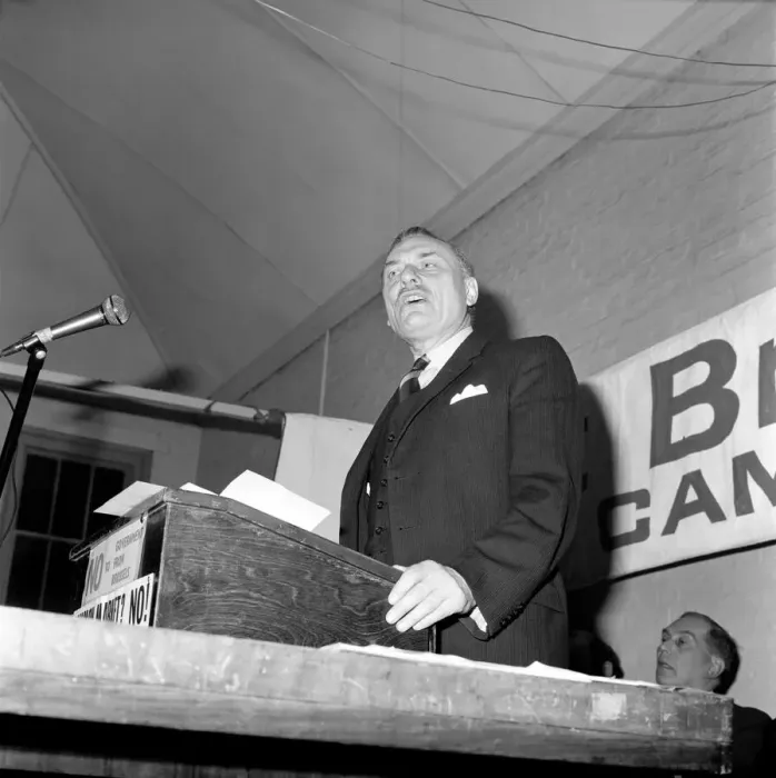 Framed Print : The Study of Enoch: Enoch Powell this evening was the guest speaker at the Anti Common