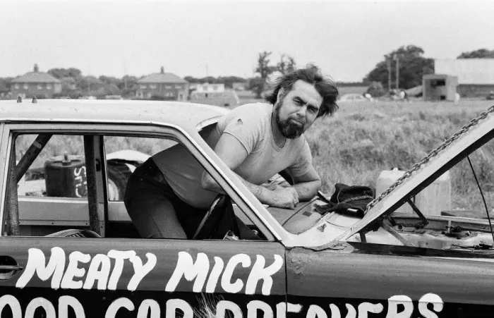 Framed Print : Stunt driver Mick Stirrups comes down to earth with a crash after tying to leap over Framed Print : Stunt driver Mick Stirrups comes down to earth with a crash after tying to leap over