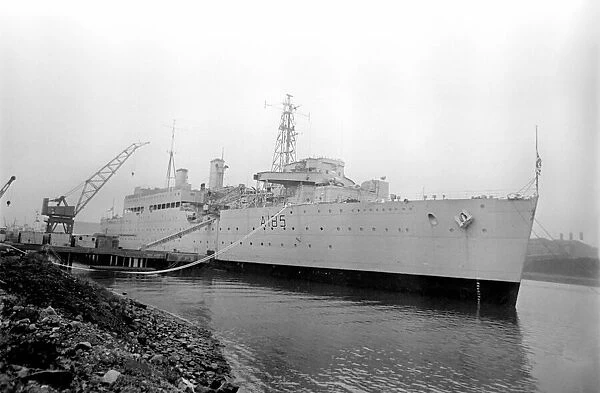 Submarine supply ship, used as floating barracks in Belfast, Northern Ireland