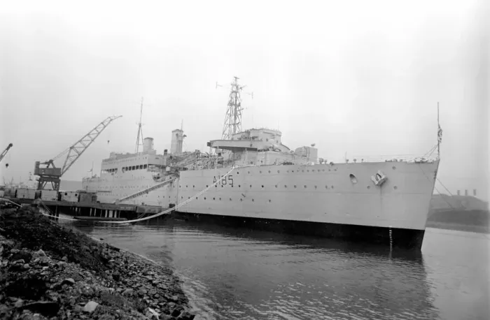 Framed Print : Submarine supply ship, used as floating barracks in Belfast, Northern Ireland Framed Print : Submarine supply ship, used as floating barracks in Belfast, Northern Ireland