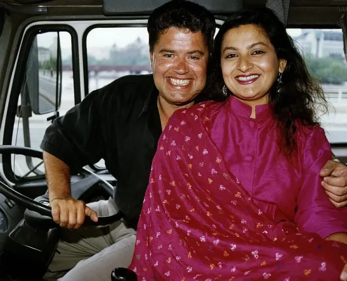 Framed Print : Sudha Bhuchar Actress with Paul Hendry Family Pride TV Program Framed Print : Sudha Bhuchar Actress with Paul Hendry Family Pride TV Program