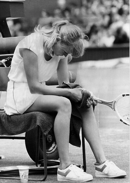 Sue Barker after defeat in the Wimbledon Tennis Championships - June 1981