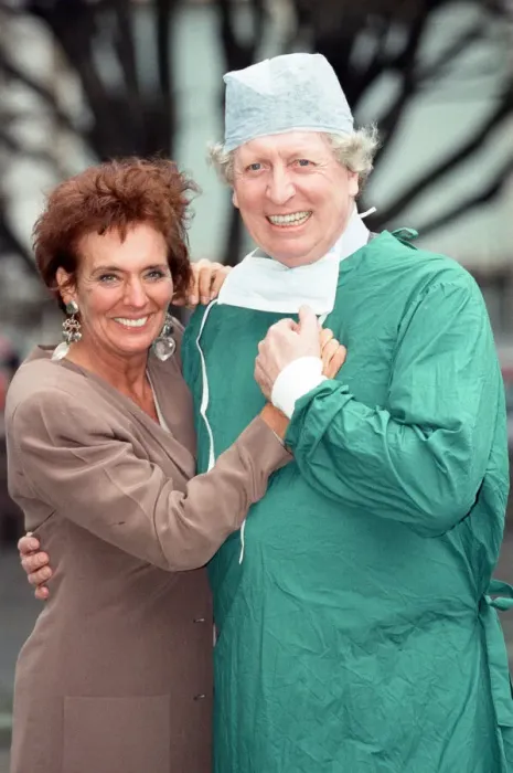 Framed Print : Sue Johnston and Tom Baker attend a photocall for ITV series Medics
