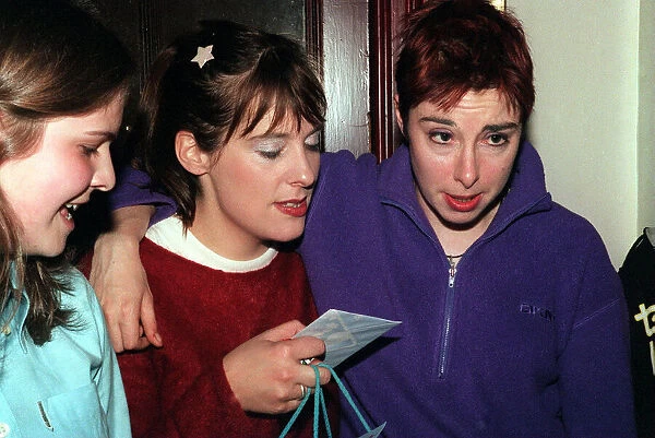 Sue Perkins Mel Giedroyc comediennes May 1999 at Paisley Town Hall