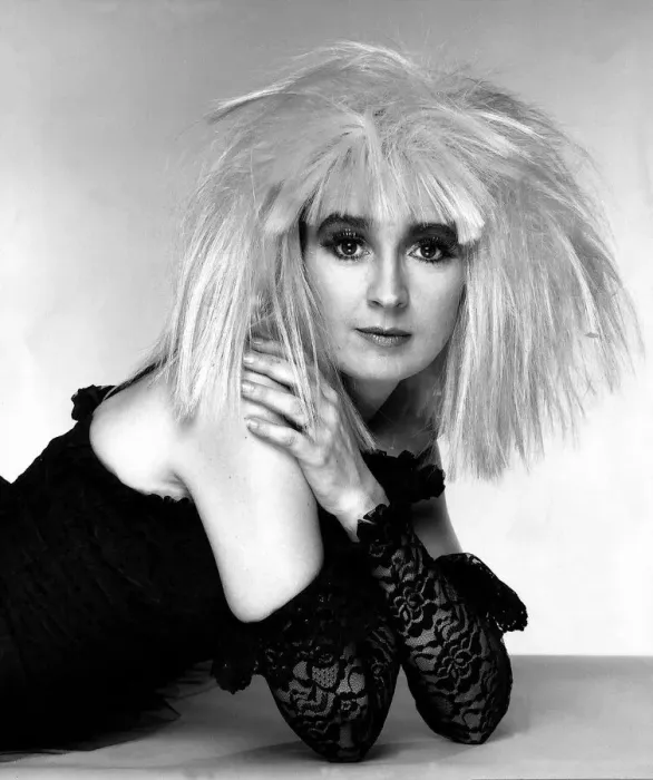 Framed Print : Sue Pollard actress wearing a blond wig Framed Print : Sue Pollard actress wearing a blond wig