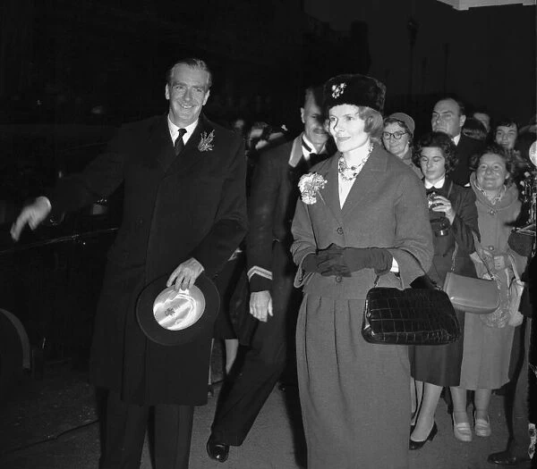 Suez Crisis 1956 Anthony Eden, with his wife, at the Grand Hotel in Llandludno
