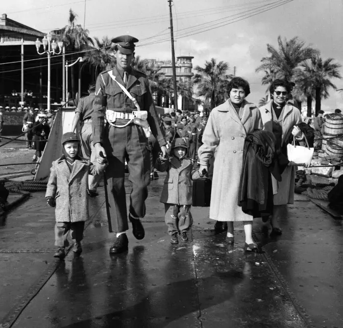 Framed Print : Suez Crisis 1956 British civilians, principally Maltese Framed Print : Suez Crisis 1956 British civilians, principally Maltese