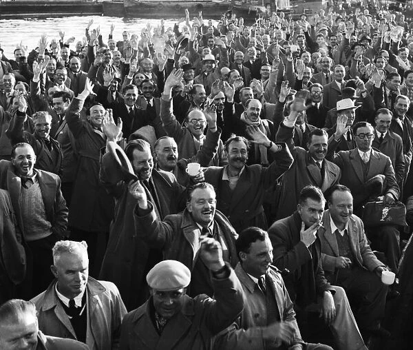 Suez Crisis 1956 British evacuees who have been brought from Cairo waiting at Port