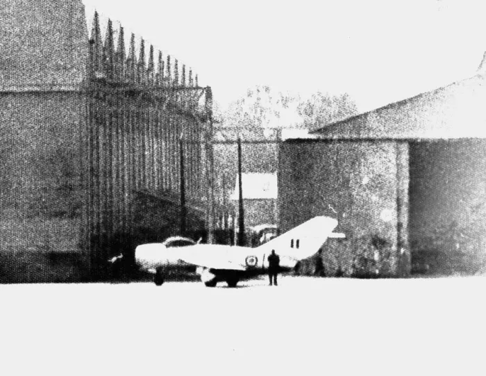Framed Print : Suez Crisis 1956 A covertly taken photograph of a Russian Mig 15 jet in Egypt