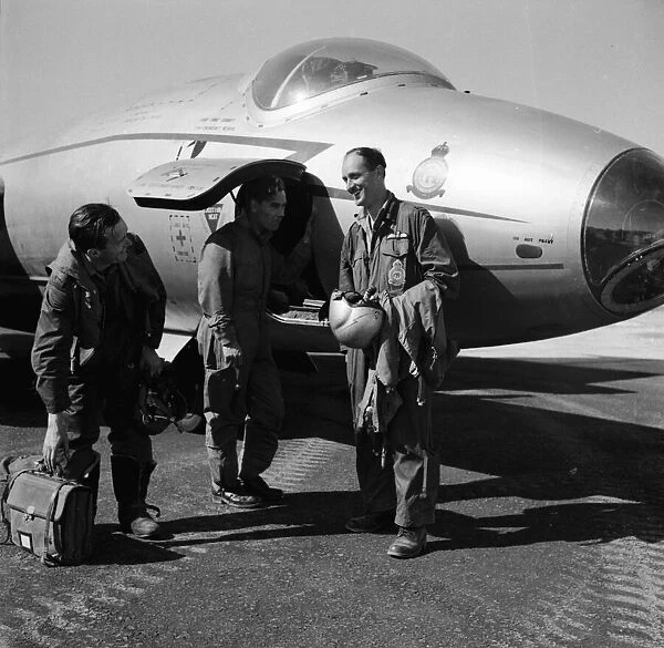Suez Crisis 1956 The crew of a Canberra bomber relax after returning to their base