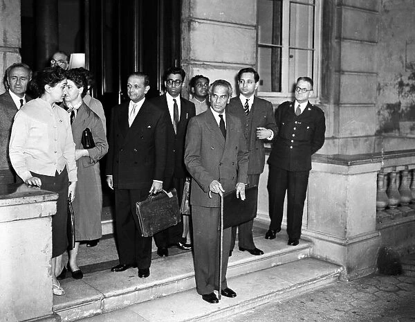 Suez Crisis 1956 Delegates leaving No. 1 Carlton Gardens after a conference