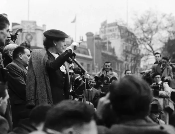Framed Print : Suez Crisis 1956 Edith Summerskill speaking at an anti war demonstration in Framed Print : Suez Crisis 1956 Edith Summerskill speaking at an anti war demonstration in
