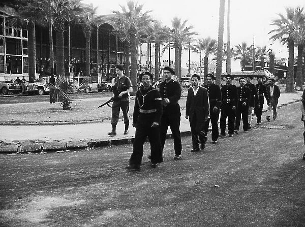 Suez Crisis 1956 Egyptian police and British troops in Port Said