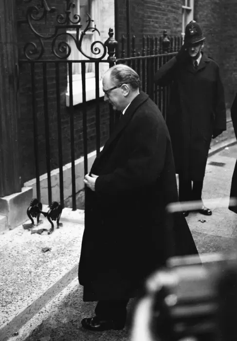 Framed Print : Suez Crisis 1956 The French Prime Minister Guy Mollet arrives at 10 Downing Street