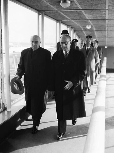 Suez Crisis 1956 The French Prime Minister Mr Guy Mollet arriving at London Airport