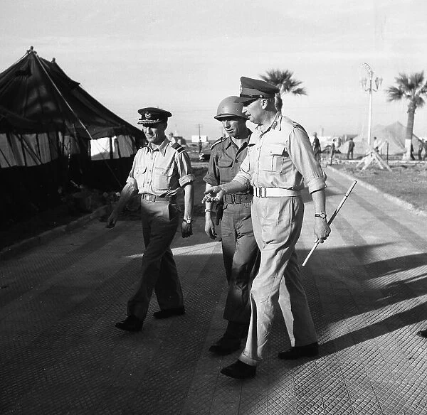 Suez Crisis 1956 General Sir Hugh Stockwell chats to members of the United Nations