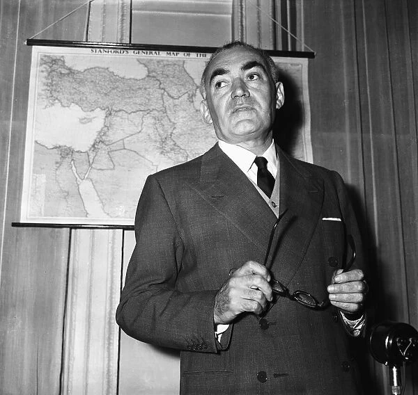 Suez Crisis 1956 The Israeli Ambassador Eliahu Elath at a press conference in