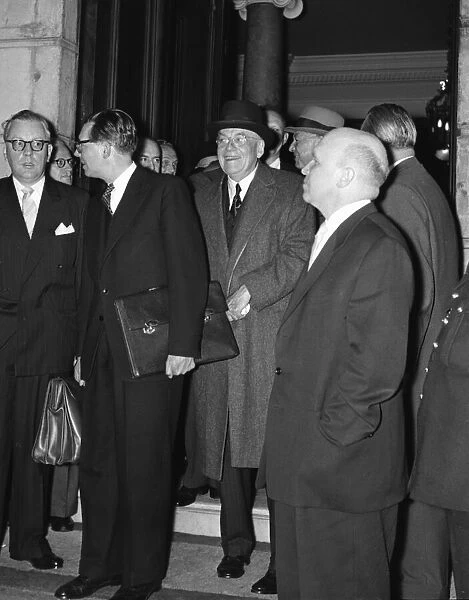 Suez Crisis 1956 John Foster Dulles leaving the Suez Conference at Lancaster House
