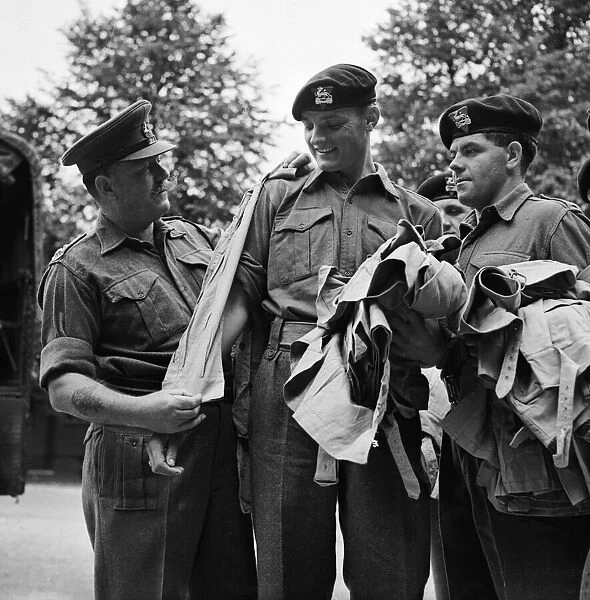 Suez Crisis 1956 Men of the Royal Berkshire Regiment are issued with tropical kit