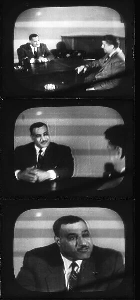 Suez Crisis 1956 Nasser being interviewed on ITV 27  /  8  /  56 H7573
