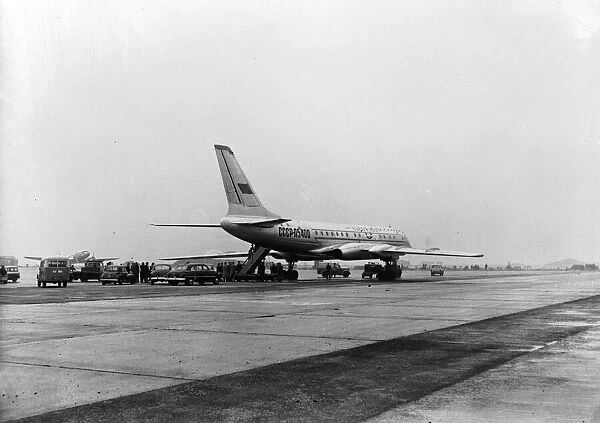 Suez Crisis 1956 Russian aircraft at London Airport waiting to take Colonel General