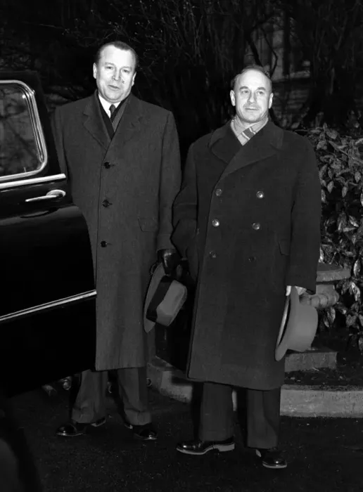 Framed Print : Suez Crisis 1956 The Russian Ambassador Mr Malik with Colonel General Servov just Framed Print : Suez Crisis 1956 The Russian Ambassador Mr Malik with Colonel General Servov just