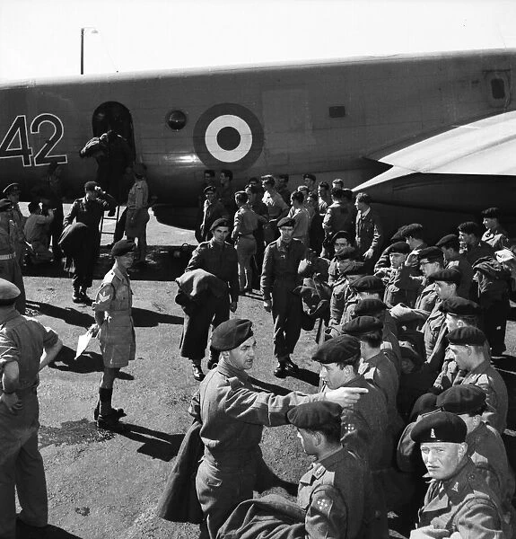 Suez Crisis 1956 Soldiers arrive in Cyprus from Britain
