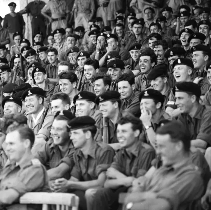 Framed Print : Suez Crisis 1956 The troops enjoying a concert party in Port Said H9407