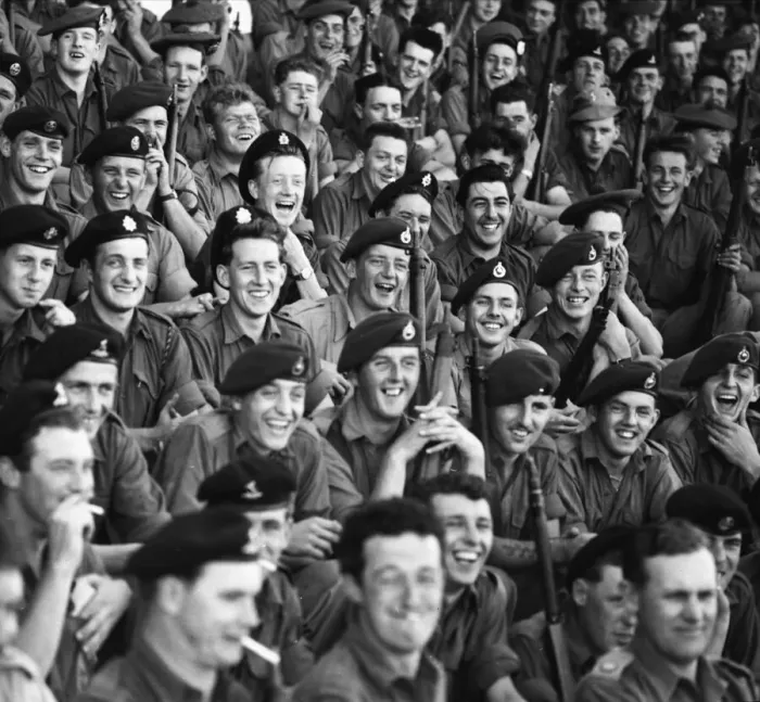 Framed Print : Suez Crisis 1956 The troops enjoying a concert party in Port Said H9407 Framed Print : Suez Crisis 1956 The troops enjoying a concert party in Port Said H9407