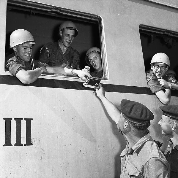 Suez Crisis 1956 A UNO troop train arrives in Port Said