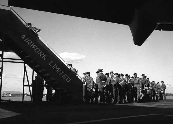 Suez Crsis 1956 60 men of the Duke of Wellington Regiment at Blackbushe airport