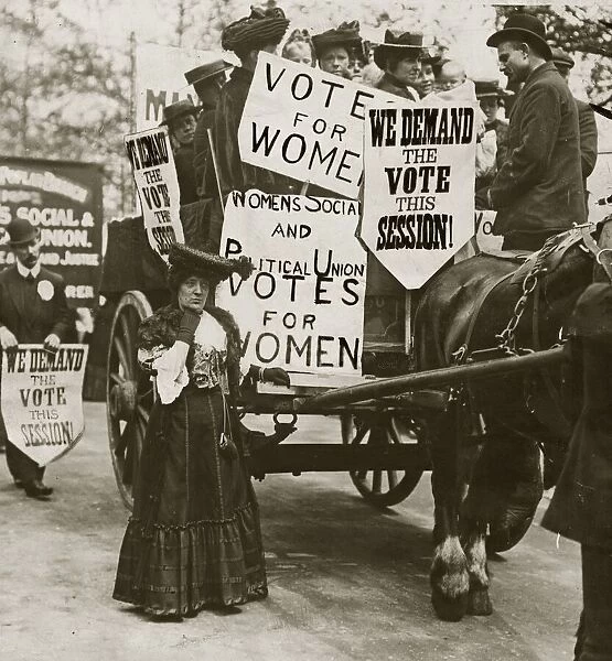 Suffragettes Demonstration May 1906 Demanding Votes For Women Placcards