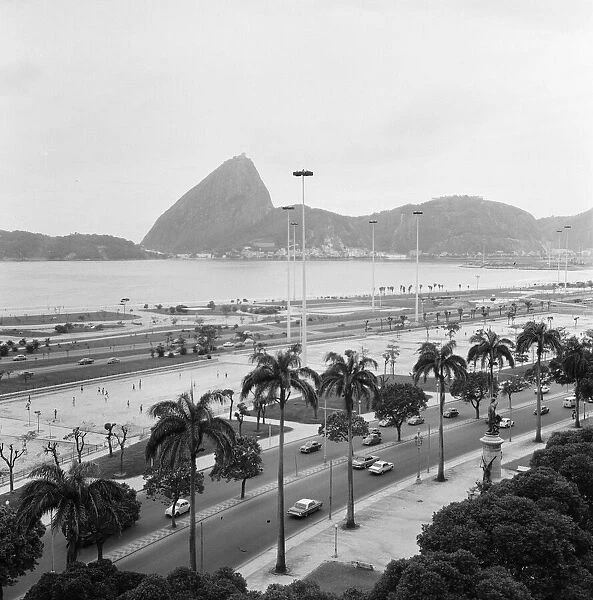Sugarloaf Mountain on the shores of Rio de Janeiro, Brazil, December 1969