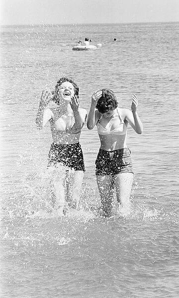 Summer Weather Beach Scenes, Teesside, August 1976