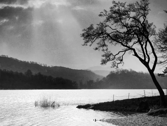 Framed Print : The sun breaks through a heavy sky over Loch Ard near Aberfoyle 14th March 1953