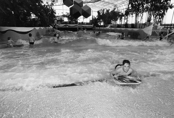 The Suncentre, Rhyl, Europes first indoor surfing pool, attracting thousands of families