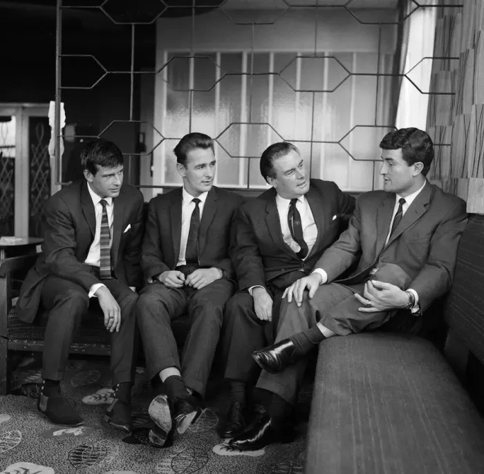 Framed Print : Sunderland footballers Stan Anderson, Brian Clough, Eddie Waring and Charlie Hurley Framed Print : Sunderland footballers Stan Anderson, Brian Clough, Eddie Waring and Charlie Hurley