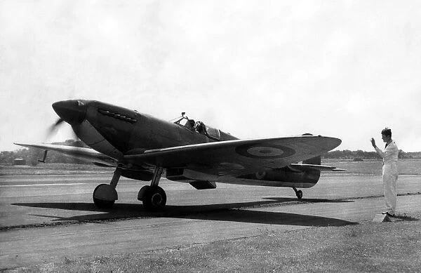 This Supermarine Spitfire was flown into Usworth Airport by squadron leader John Hobbs