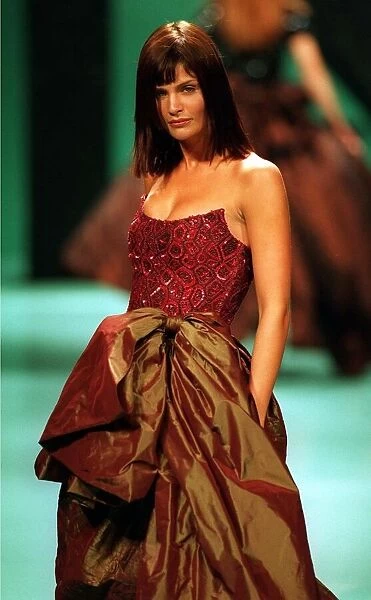 SuperModel Helena Christensen at a London Fashion Week February 1996