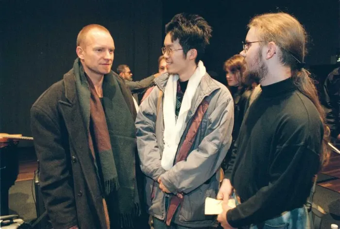 Framed Print : Superstar Sting plays a concert to Newcastle College students and chats to Dan Jazz Framed Print : Superstar Sting plays a concert to Newcastle College students and chats to Dan Jazz