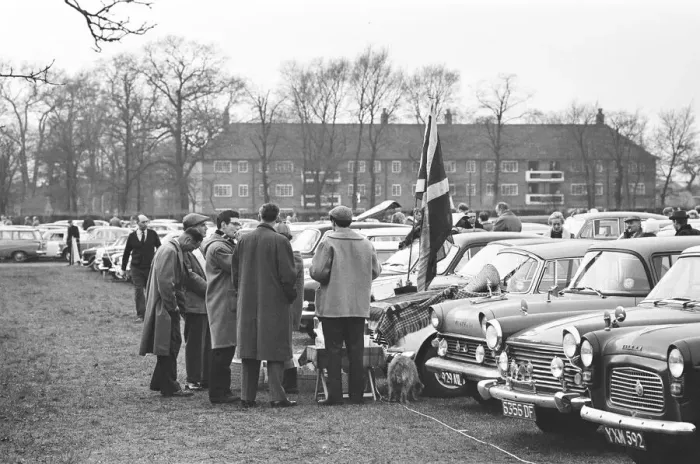 Framed Print : Supporters of Oxford and Cambridge Universities gather in the West Car Park at Twickenham